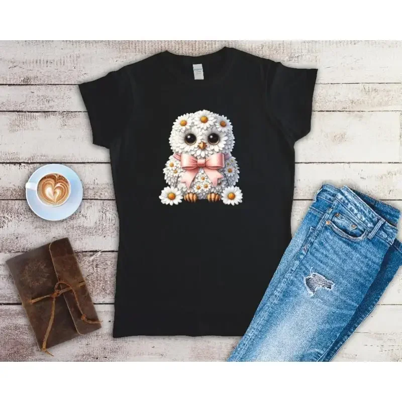 Daisy Owl Crew Neck T Shirt