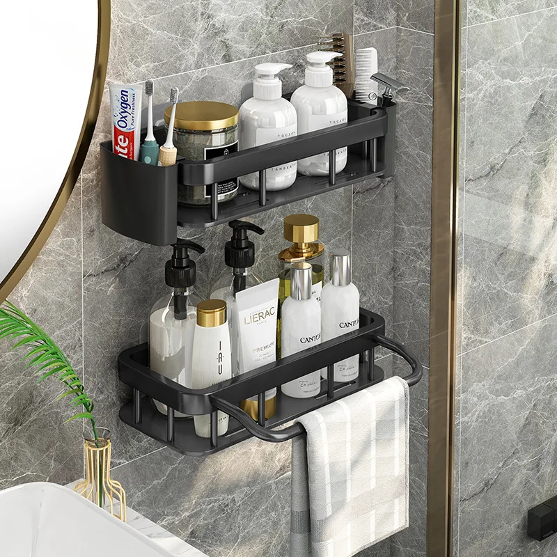 Bathroom Shelf Metal Wall Mounted Shower Storage Basket Toilet Shampoo Holder for Kitchen Bathroom Organizer Accessories