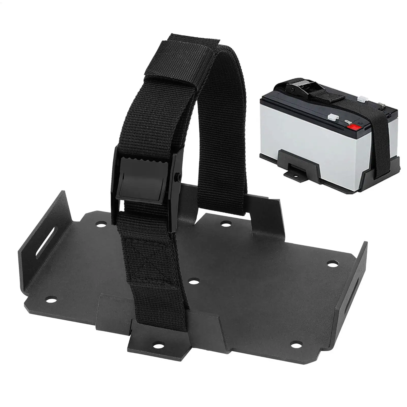

Battery Mounting Tray Adjustable Small Battery Storage Holder Boat Electrical Equipment for Motorcycles Generators Jetskis ATVs