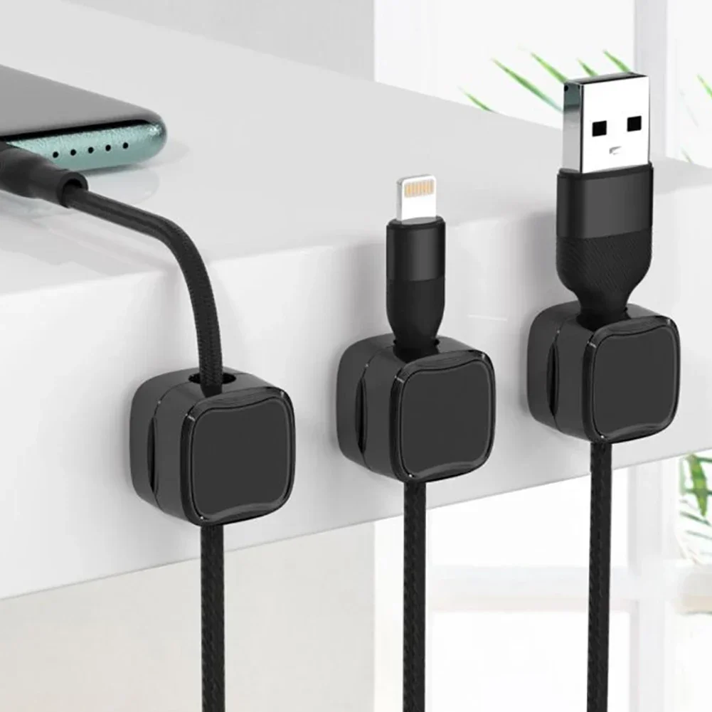 Magnetic Cable Clip Cable Holder, Adhesive Wire Keeper Cord Cable Organizer, Usb Charging Line Winder For Office Desktop Home