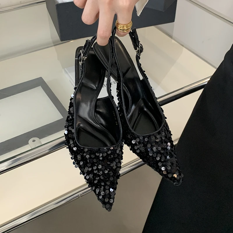 Kcenid-Sandales à Talons Hauts pour Femme, Escarpins Sexy à Enfiler Peu Profondes, Élégantes et à la Mode