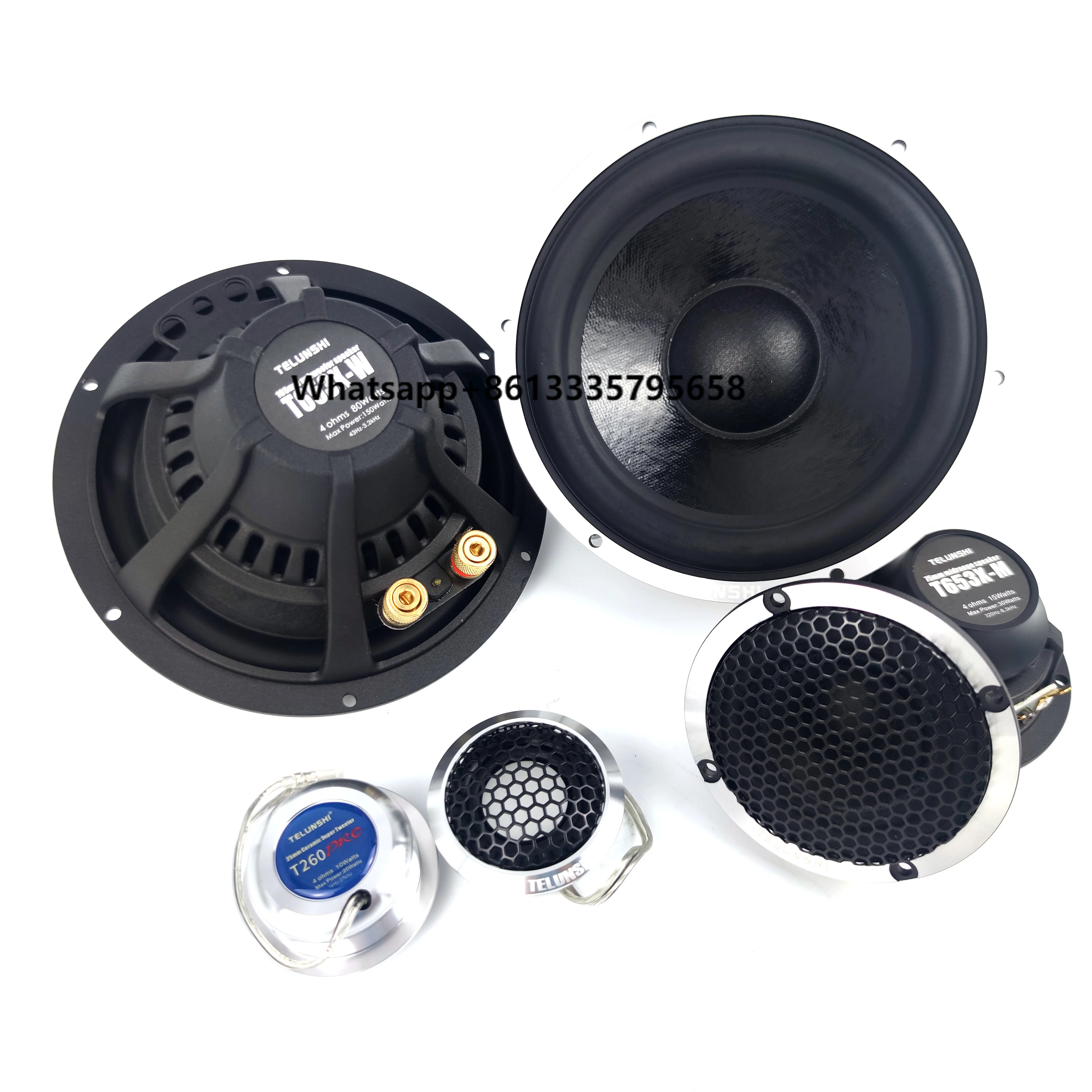 

High Quality 92DB 6.5 Pro Car Audio System 3-Way Iron Door Car Speakers with High Efficiency Components