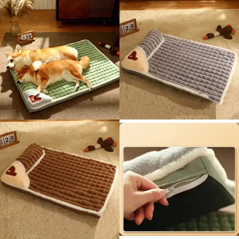 Washable Memory Foam Dog Bed Orthopedic Pet Bed for Large Dogs Soft Sleeping Pad Comfortable Cushion