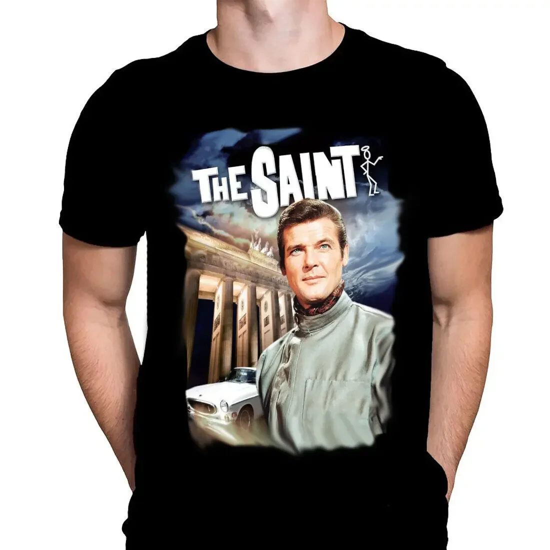 The Saint TV Poster Art T Shirt 60's Detective Show Roger Moore