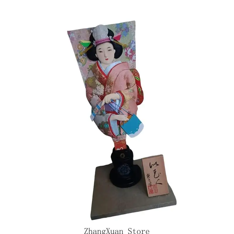 Traditionelle japanische Hagoita-Puppe, Stoff, Holz, Kunststück, Schreibtisch-Regal, Display, 3 x – Detail 8
