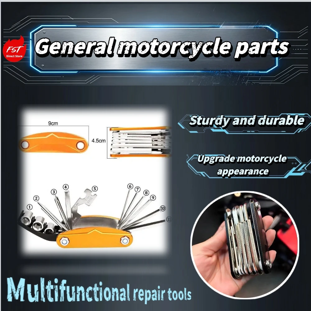 

For Motorcycle Scooter Multi-function Repair Tool Folding Hex Screwdriver Socket Wrench Combination Maintenance Accessories