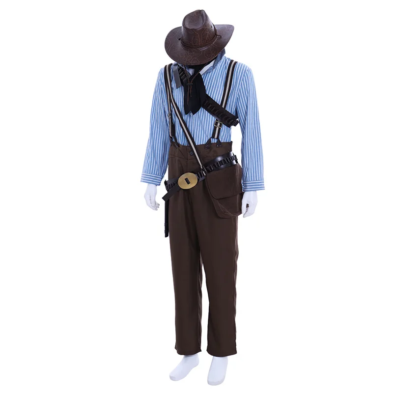 Game  Authur Morgan Cosplay Costume Gunslinger Full Set Outfit Mens Halloween Carnival Party Suits