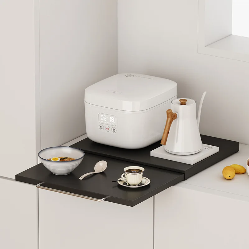 Кухонная столешница кофемашины, полка, чашка, перегородка подноса