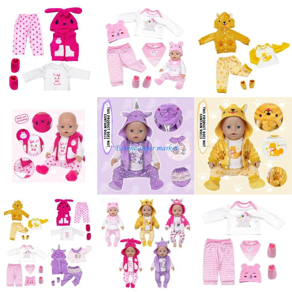 

090B 18Inch Doll Wardrobe Costume Set with Great Stitching Secure Wear Stimulates Creativity for Children Dressingup Skill