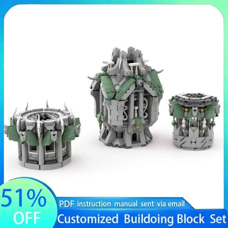 1117PCS Fantasy Valley Tower Extension MOC Model Building Blocks Scenic Architecture DIY Assembly Toy Education Collection Gift