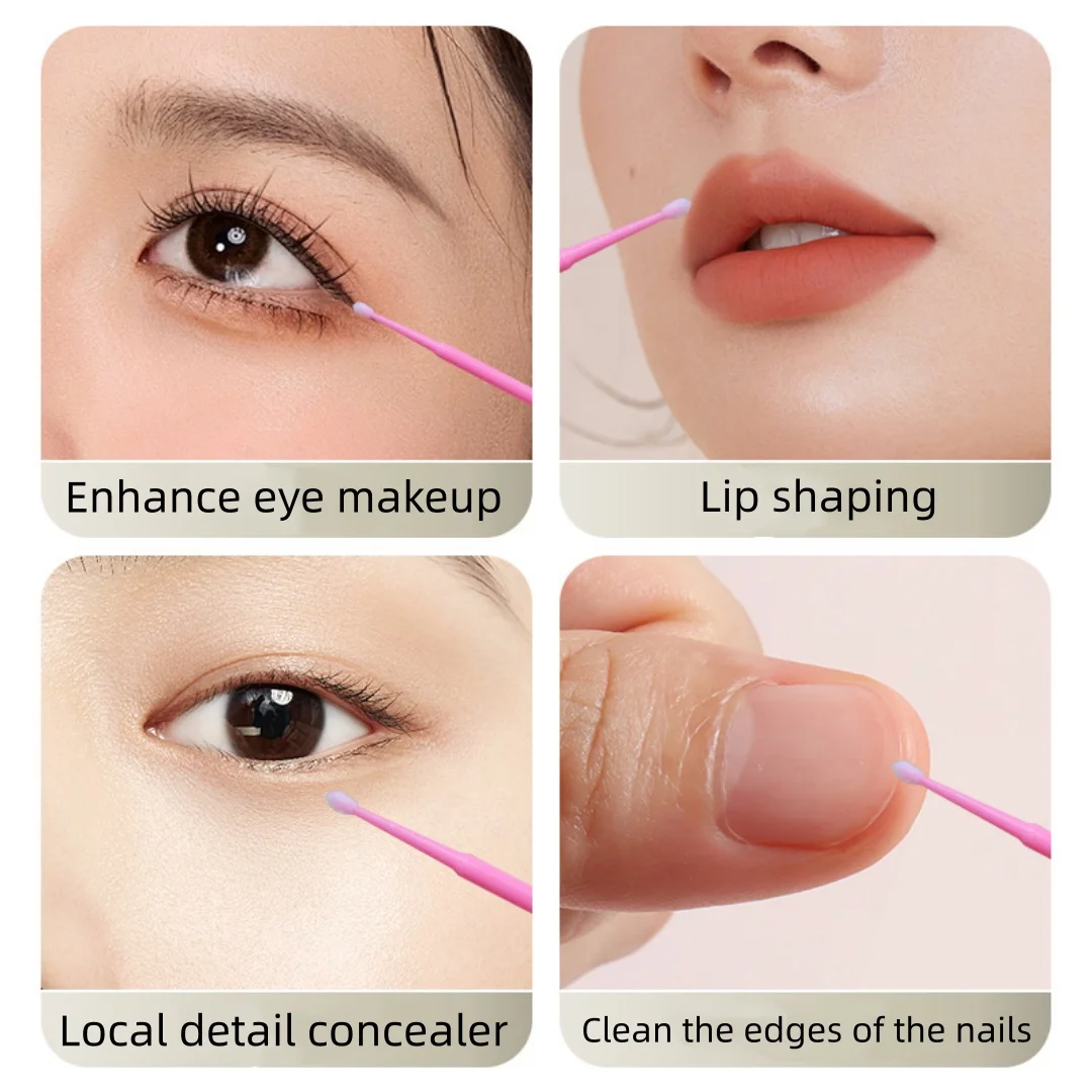 136(2)--مسحات قطنية لمكياج نانو متعددة الوظائف - طرف رفيع لتصحيح تحديد العيون وإزالة الرموش وأجهزة اللمس الدقيقة #5