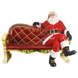 commercial fiberglass giant large waterproof outdoor Christmas life size santa clause sleigh decorations for sale