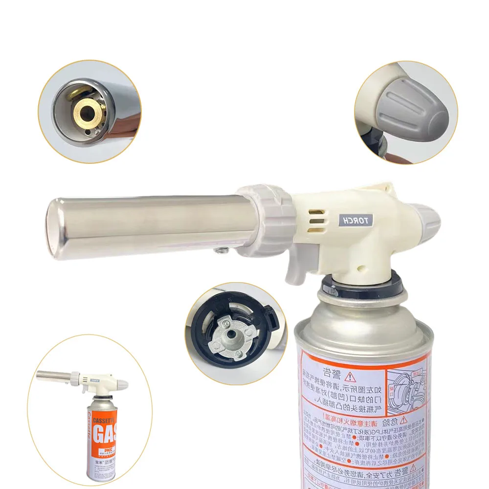 Portable Outdoor Cooking Spray Gun Domestic Roast Pork Hair Blowtorch High Temperature Torch Brazing Gas Burner Welding Torch