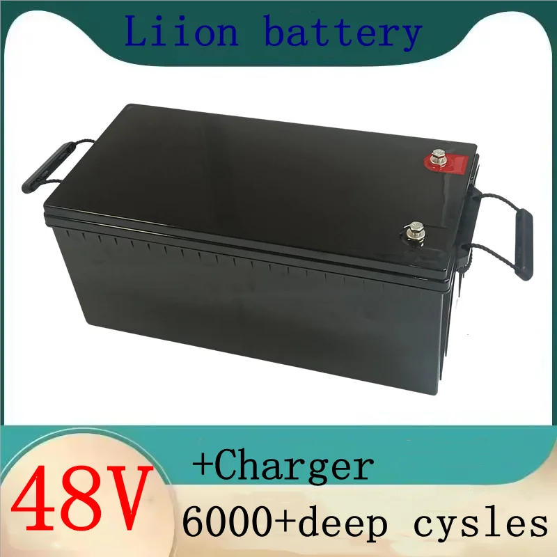 

lithium 48v 100AH lifepo4 battery with BMS for tricycle golf cart inverter Solar energy storage scooter + 10A charger 100K+
