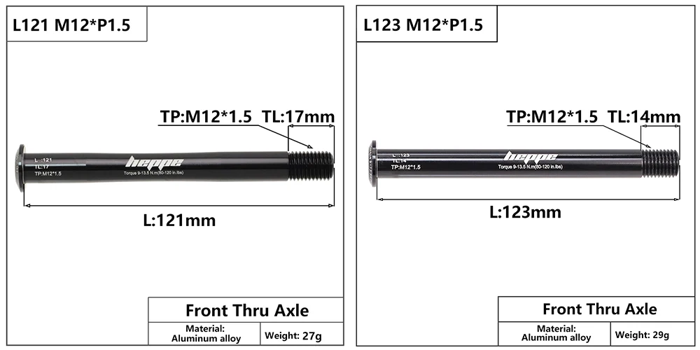 HEPPE MTB Rennrad Steckachse Vorderradgabel Welle Spieße Hinterradnabe Steckachse 12x142/148 12x100/110 Fahrrad Barrel Achse M12xP1,0/1,5 – Detail 7