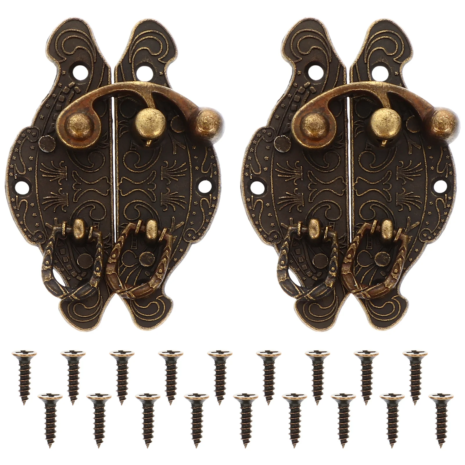 

2Pcs Zinc Alloy Peach Heart Lock Buckles Retro Box Latches Vintage Jewelry Case Locks Style Sturdy Durable