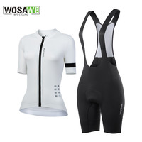 WOSAWE Cycling Jersey Set Summer Women Cycling Clothing Road Bike Shirts Suit Bicycle Bib Shorts MTB Maillot Culotte