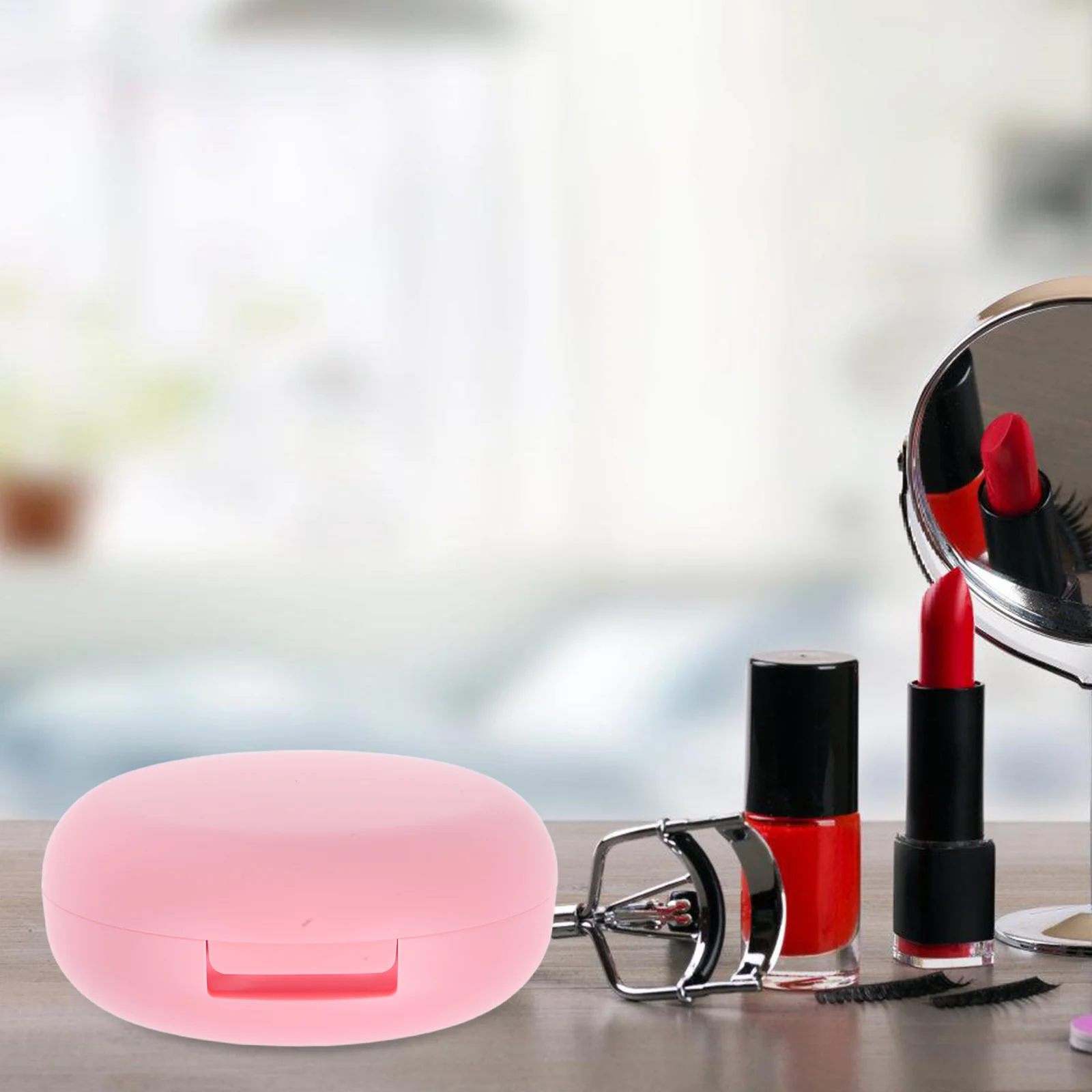 Piastra di pressatura fai-da-te con specchio compatto vuoto per evidenziatore contorno fard Custodia portatile per trucco da viaggio