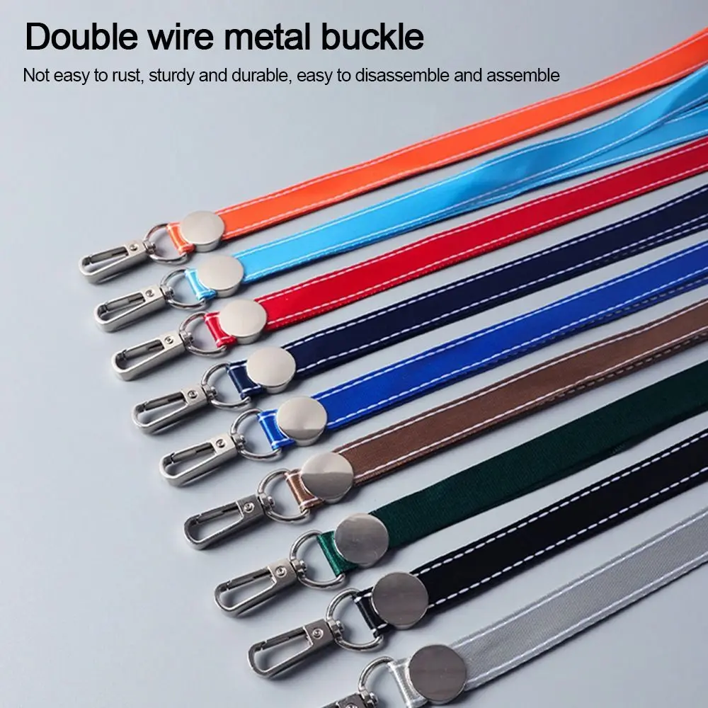 목 끈이있는 고품질 정품 가죽 작업 카드 홀더 솔리드 컬러 ID 카드 커버 사무원 용품