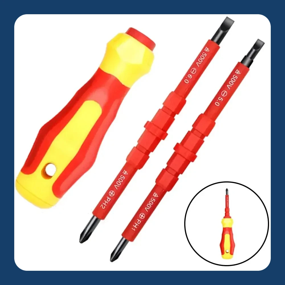 

3 In 1 Insulated Screwdriver Set Ph1/ph2 Multi-purpose Screwdriver Electricians Slotted Cross Screwdriver Bit Tools Kit Set New