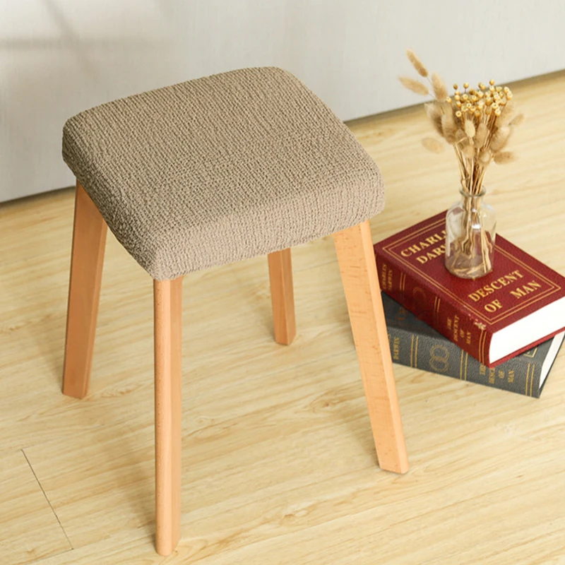 Removable Chair Cover Stool Cover Dressing Stool Cover Square Seat Cover Elastic Stretch Slipcover Chair Protect Dust Cover