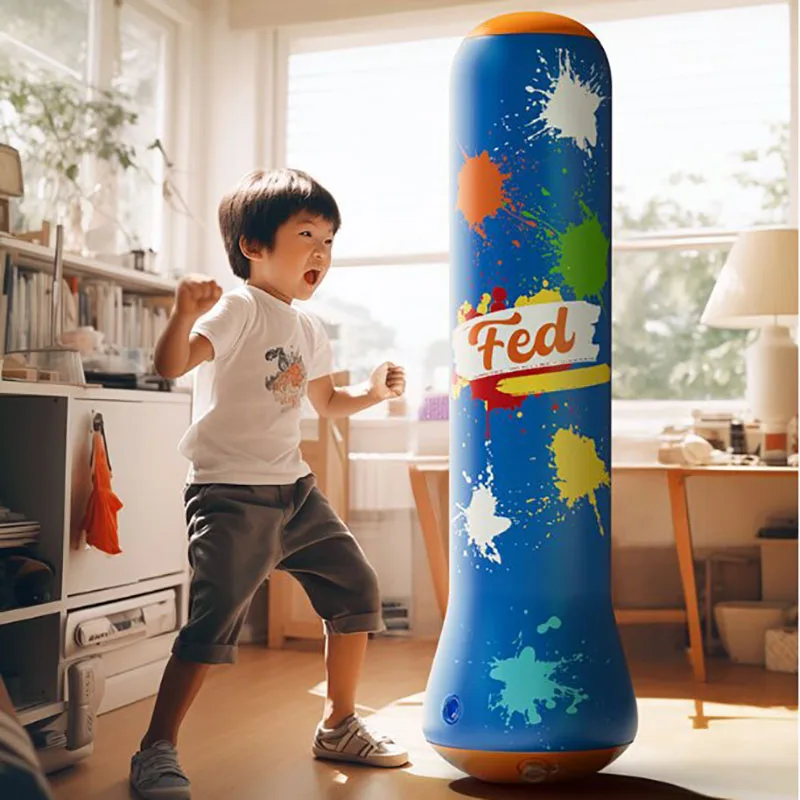 

New Pattern Children's Inflatable Boxing Pillars Tumbler Sandbags Taekwondo Home Use Children's Fitness Sports Boxing Sandbags