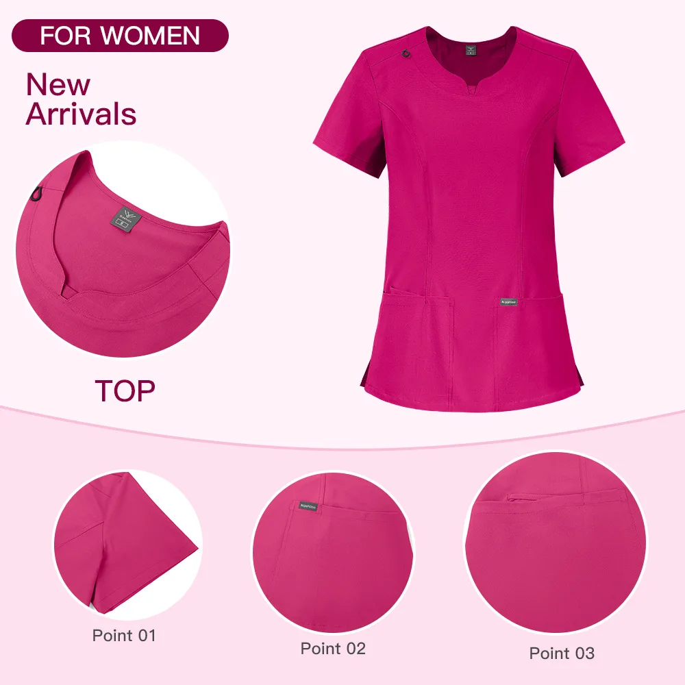 Medical Scrubs Uniforms Women Breathable Nurse Scrubs Set Operating Room Top Straight Pants Nursing Suits Surgical Work Clothes