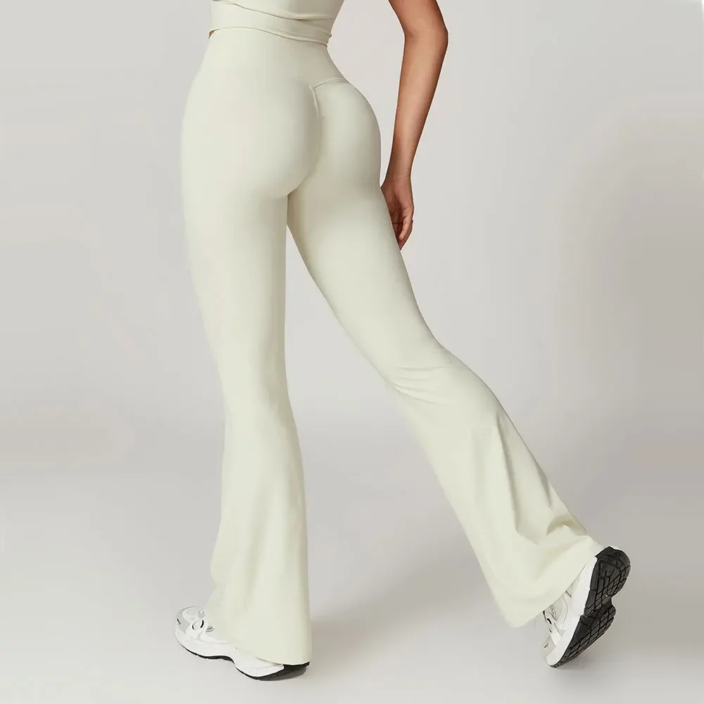 Mallas acampanadas, pantalones de Yoga para mujer, medias de Yoga con parte inferior acampanada, pantalones deportivos de cintura alta, mallas deportivas elásticas para entrenamiento en gimnasio, mallas Push Up