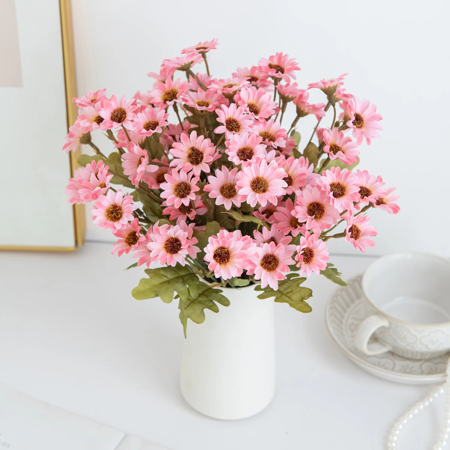 2/4 Stück Künstliche Blumen Seiden-Gänseblümchen Tischdekoration für Festivals, Hochzeiten, Zimmer, Zuhause, Herbst, Halloween, Dekoration für den Außenbereich, Garten, DIY-Geschenk – Detail 7