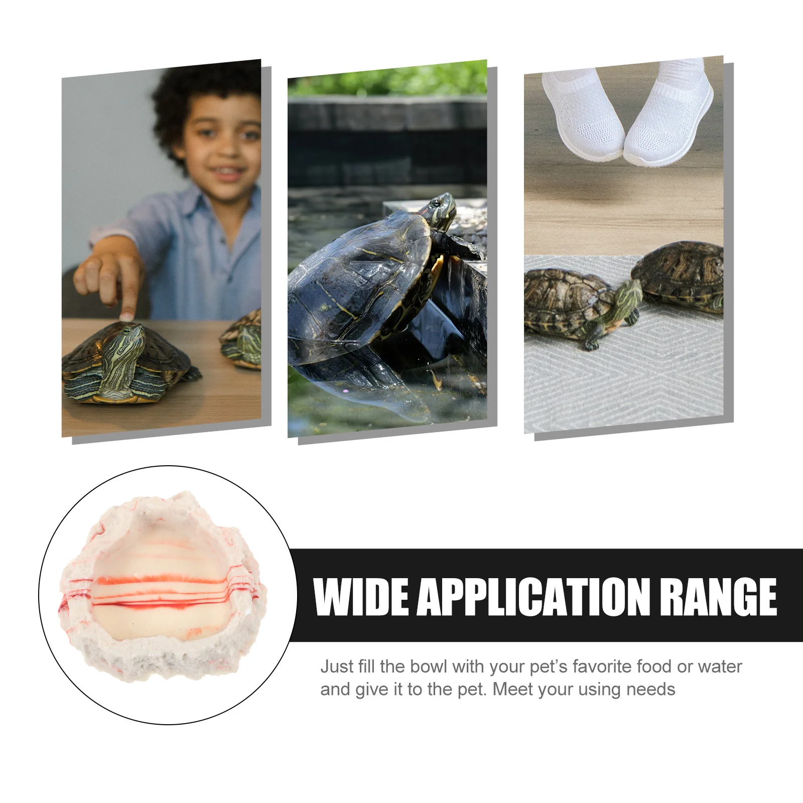 

Resin Rock Reptile Feeding Bowl Durable Stable Water Food Dish for Snake Lizard Tortoise Terrarium Habitat Accessories