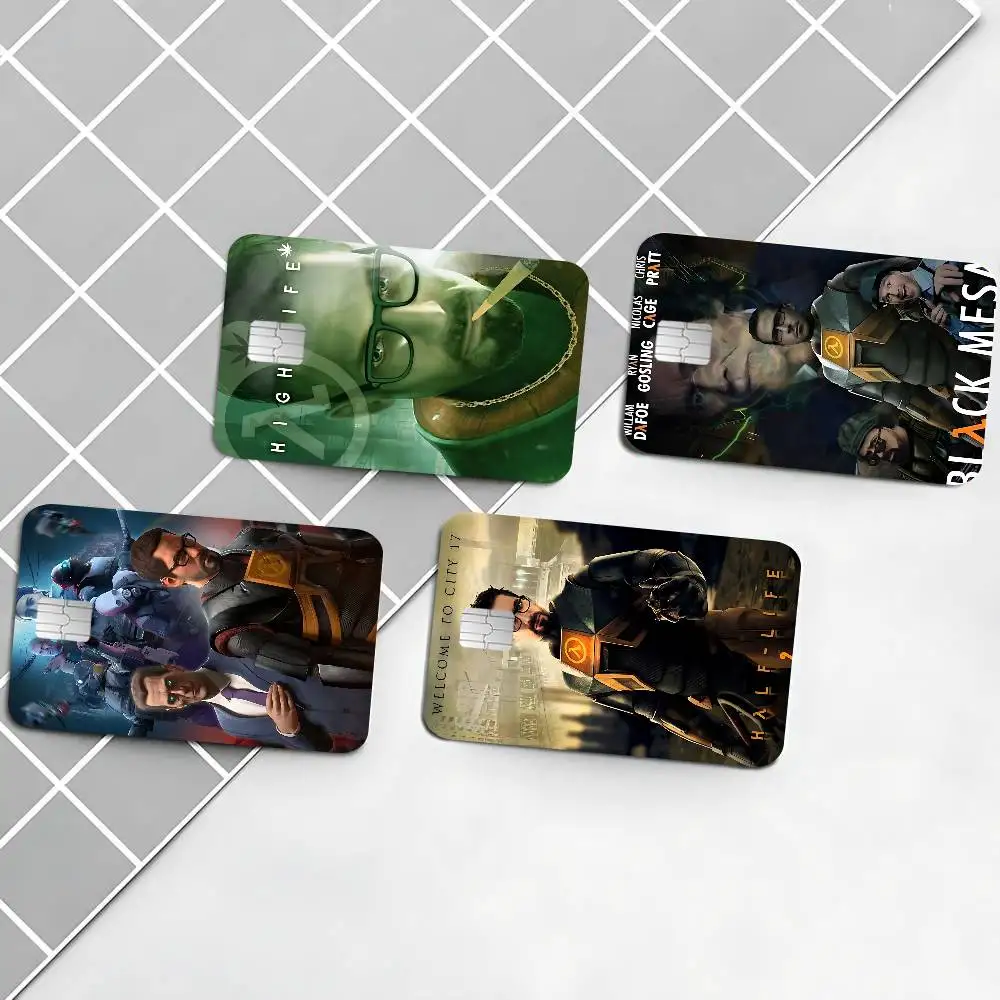 FPS Game H-half Life Anime Spend or Save Funny Shell On Off Ultra Thin No Fade Sticker Skin Cover Film for Debit Credit Card