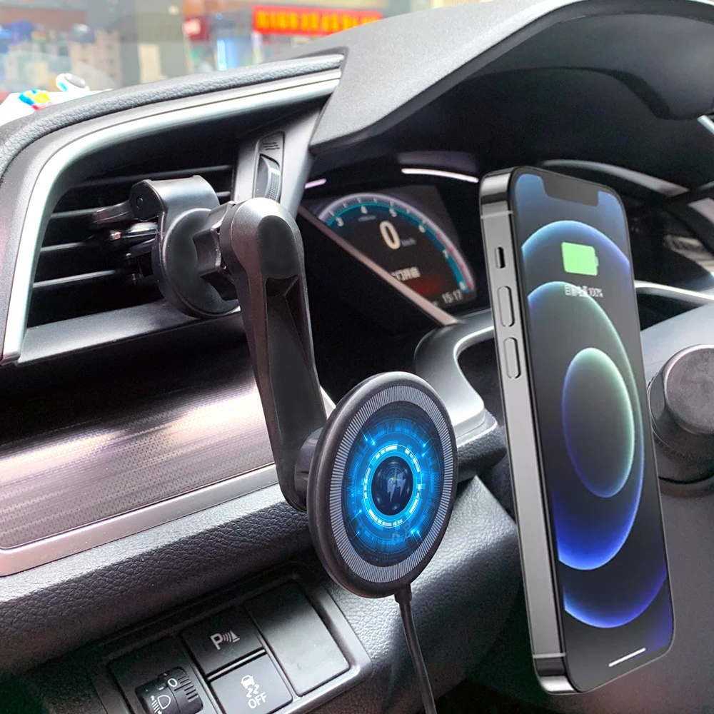 

Автомобильный держатель для телефона, 15 Вт, быстрая зарядка, магнитный автомобильный держатель для телефона, беспроводное зарядное устройство, держатель, кронштейн, удлинитель для выхода воздуха