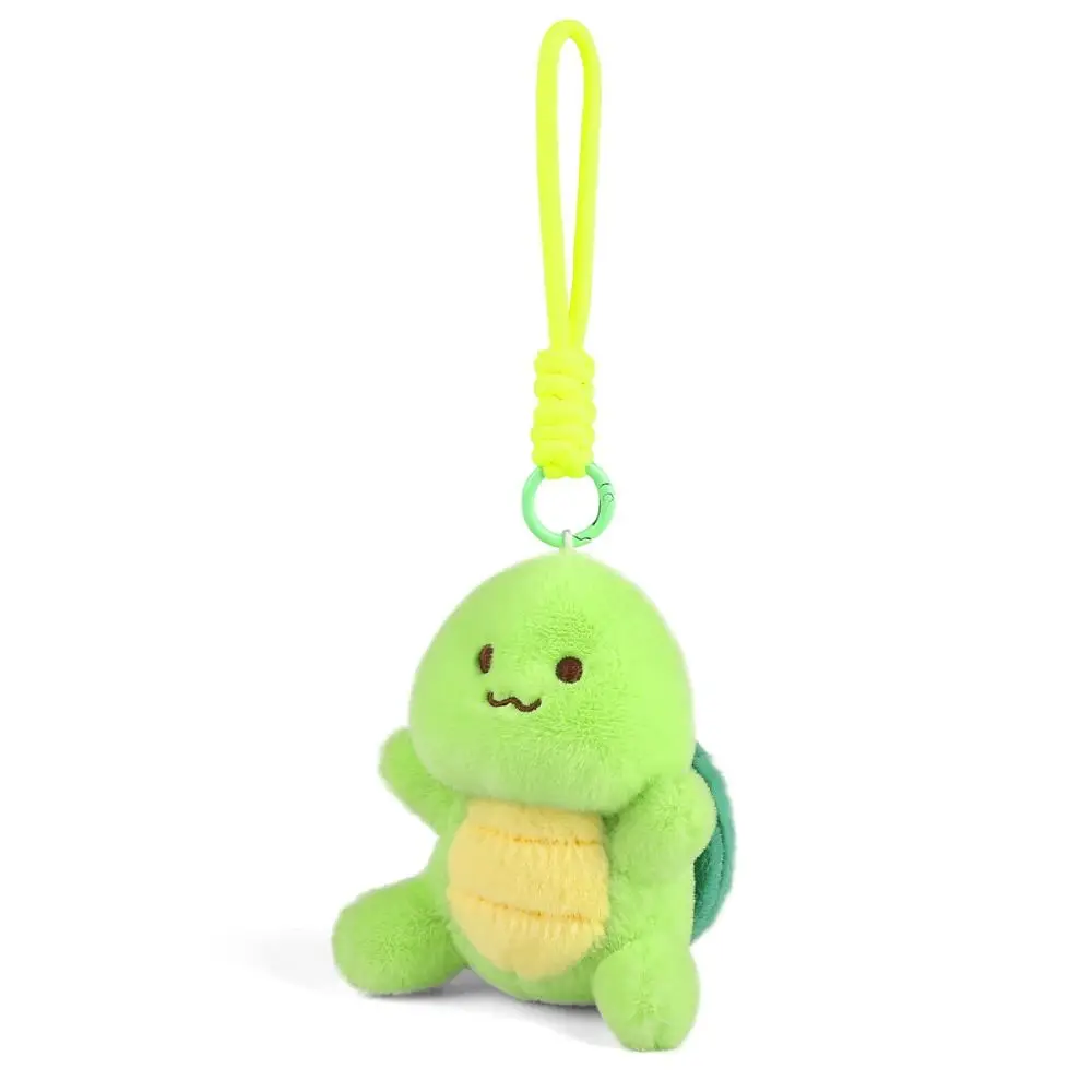 Rotatable Rotating Turtle Plush Keychain Cartoon PP Cotton Plush Turtle Key Ring Pull Animal Green Doll Key Ring Bag Decor