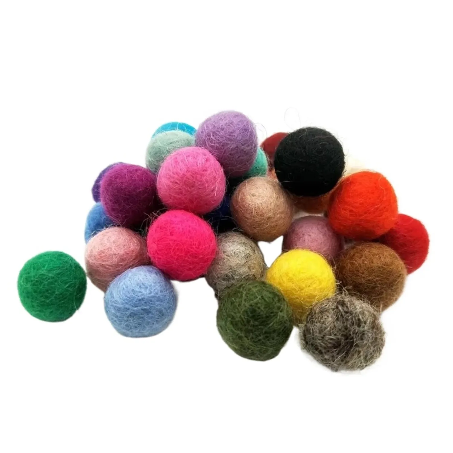 Colorful Wool Ball 0.8cm-3cm for Christmas Tree Garland Decoration Wool Felt DIY Craft Hanging Ornament Accessories(20pcs)