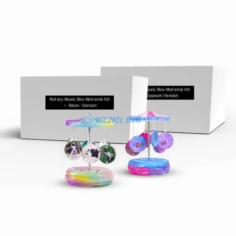 G5GC Music Box Making Mold Carousel Themed Silicone Casting Molds for DIY Decoration Crafts Desktop Ornament Accessory