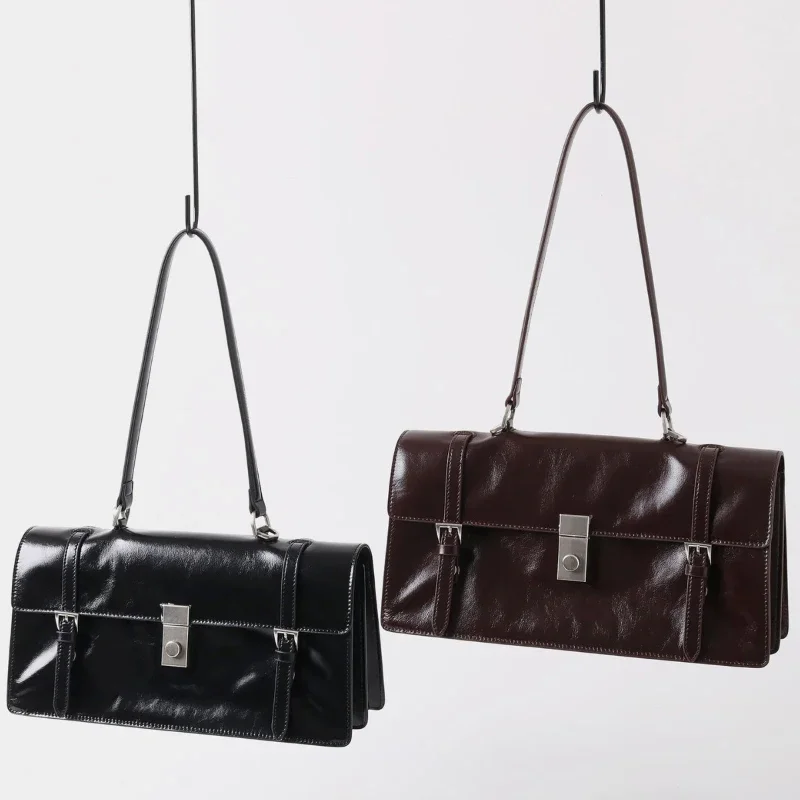 

Luxury Brand Design Messenger Tote Bag For Women Genuine Leather Accordion Flap Motorcycle Bag Shoulder Retro Hangbags 2025 New