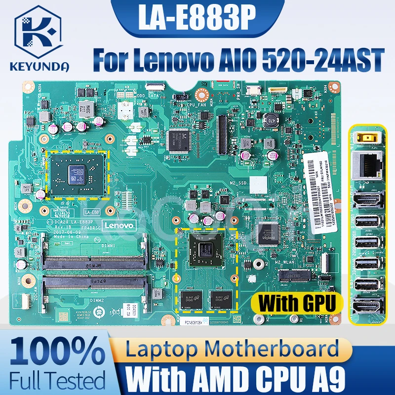 For Lenovo AIO 520-24AST Mainboard LA-E883P 01LM174 01LM160 01LM180 01LM164 01LM168 EM9010 AM9120 AM9220 All-in-one Motherboard