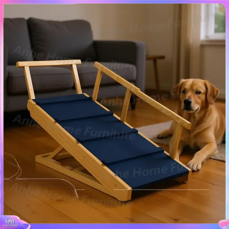 Foldable Pet Staircase Adjustable Height Dog Steps with Non Slip Mat Portable Puppy Ramp for Small Medium Large Dogs Bed Sofa