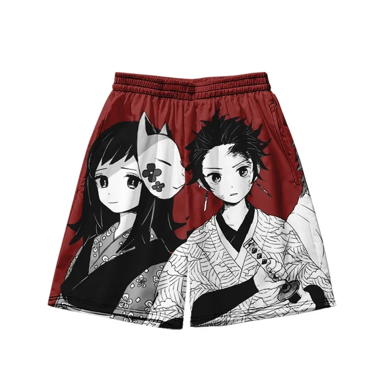 Anime Demon Slayers Cosplay Clothes Rengoku Kyoujurou Beach Pants Ventilate Printing Loose Individuality Shorts Sweatpants Gift