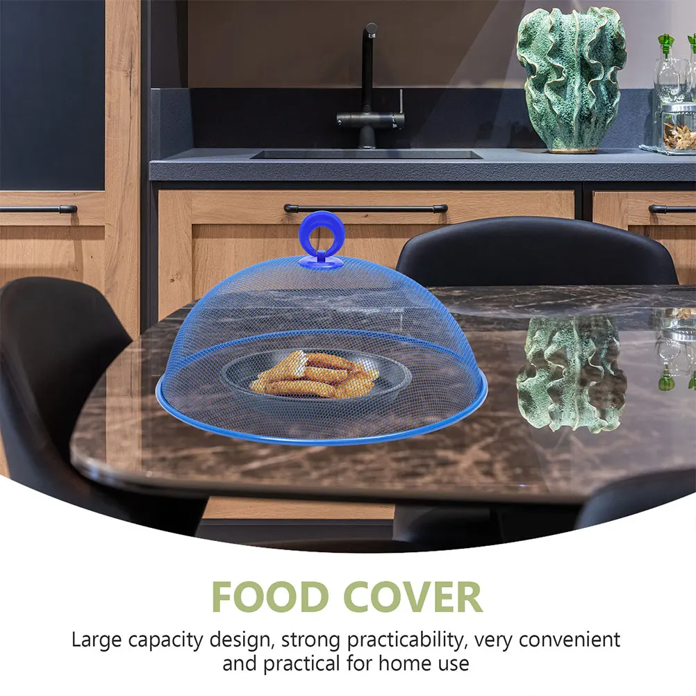 

2pcs Food Cover Dome Mesh Splatter Guard for Outdoors Metal Handle BBQ Burgers Grilled Veggies Fruit Salad Insect Proof