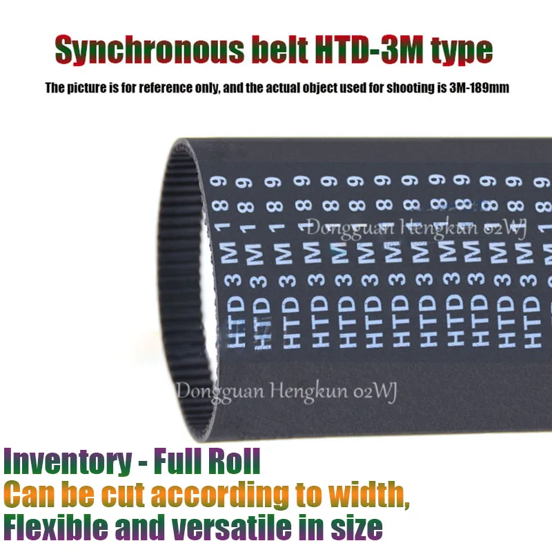 HTD 3M Timing Belt 120T~184 Teeth 360mm-552mm Width 15mm  Rubbe Toothed Belt Closed Loop Synchronous Belt Pitch 3mm