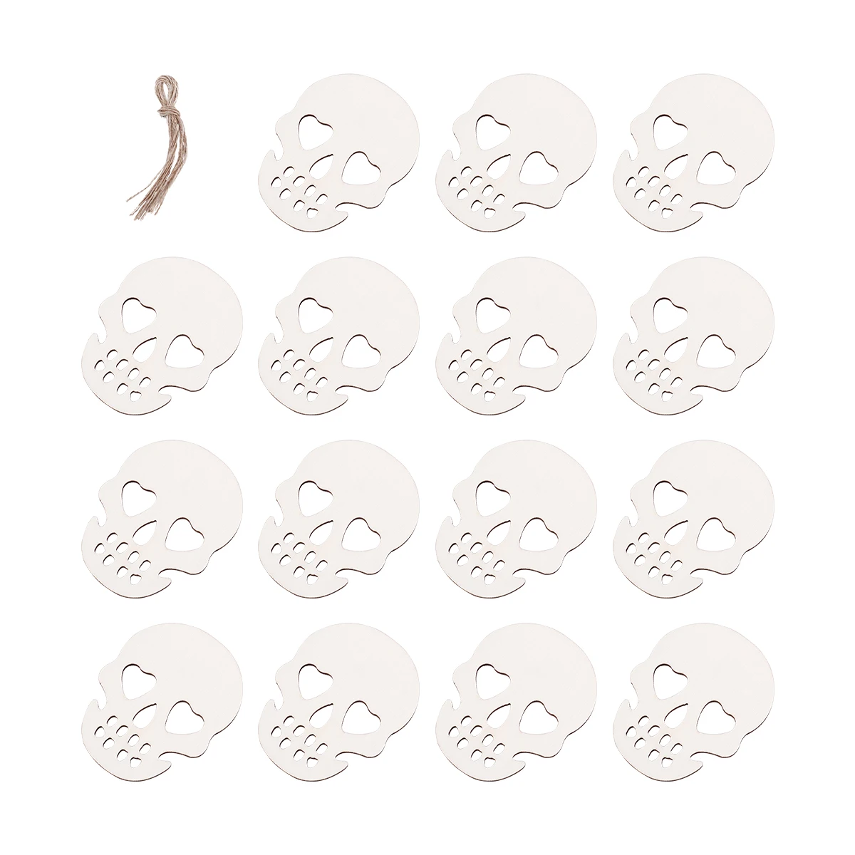 

20 Pcs Skull Wood Chips Halloween Decor Pendant DIY Accessories Hanging PropsHaunted House Stage Photo Shoot Family