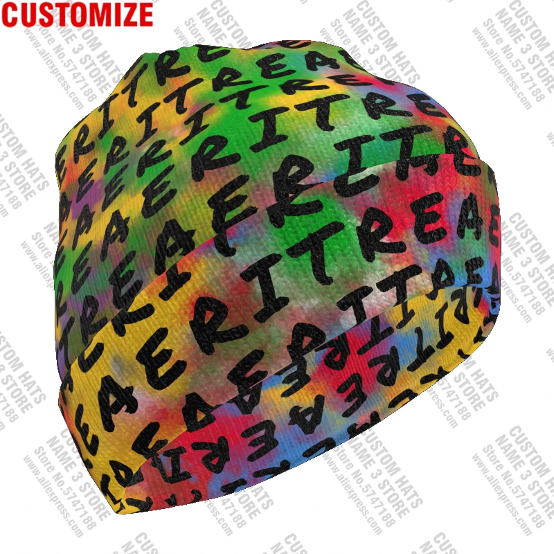 Eritrea Knitted Hat Free Custom Name Winter Cold Pullover Eritreans Eri Lion Flag Africa Ertra Keep Warm Caps Al Hip Hop Beanies