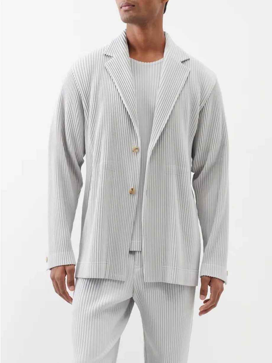 Blazer pieghettati Miyake Business Blazer foderato Casual Top Fashion Suit cappotto Slim Fit giacca di alta qualità