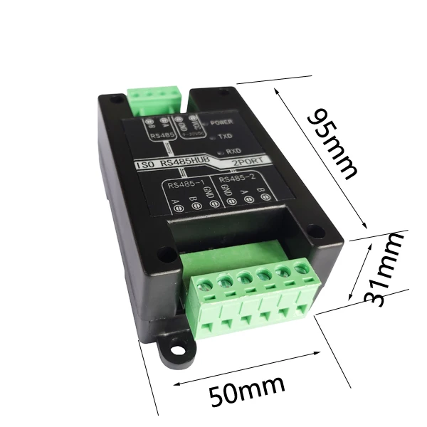 RS485 industrial grade 485 hub with one split and two port signal amplification, anti-interference and lightning protection