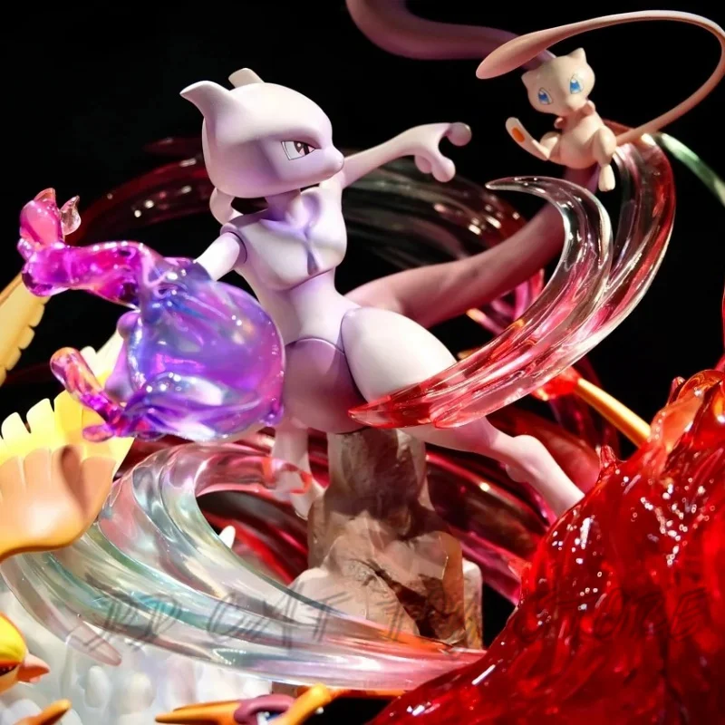 Quente pokemon 40cm anime mewtwo figuras pikachu gk pvc periferia iluminação led estatueta coletar modelo ornamento decorar boneca brinquedos