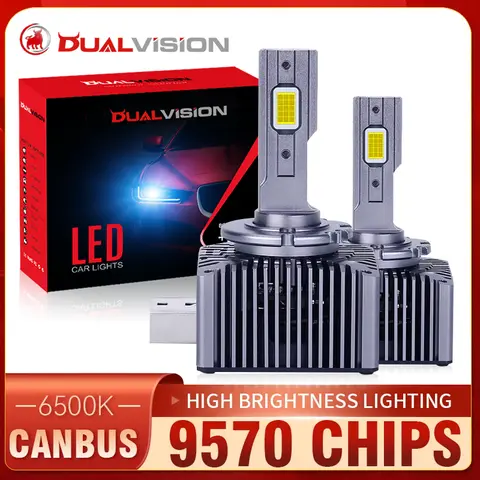 Dualvision D1S D2S D3S D4S LED Headlight Canbus No Error D5S D8S D1R D2R D3R D4R D2H 9570 CSP 2PCS Auto Light 6500K 70W Ballasts