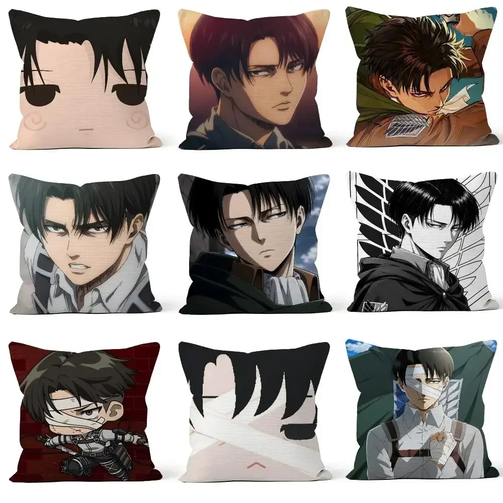 Anime Attack on Titan AOT Levi Ackerman Cushion Cover Throw Pillow Soft Short Plush Cozy Colorfast For Sofa Bedroom Home Decor