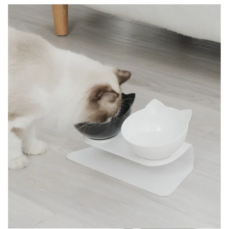 Innovative Cat Ear Design – Oblique Mouth Single Bowl with Automatic Water Dispenser pet food bowl  cat feeder  cats