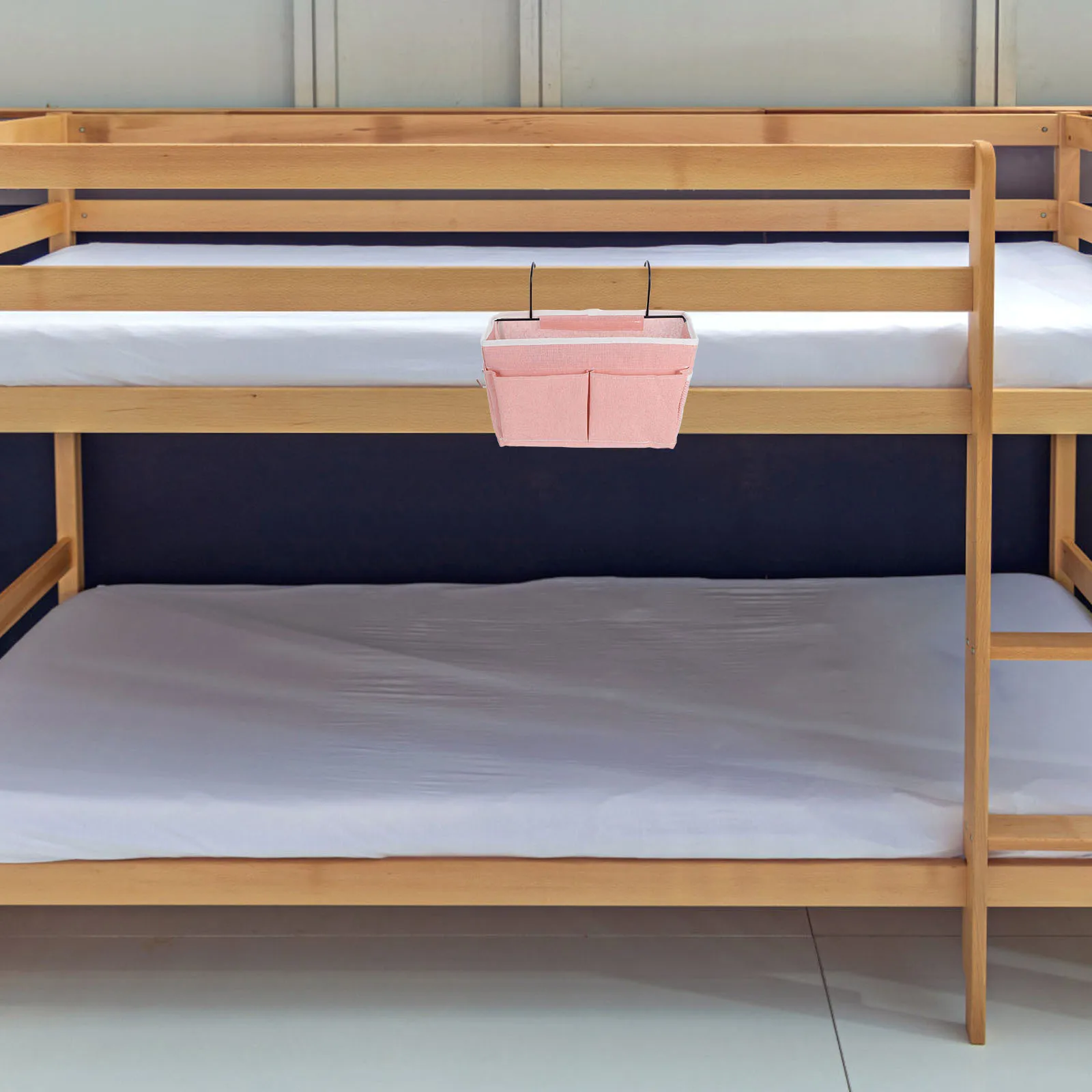 

Bedside Hanging Bag Cotton Linen Storage Organizer For Dorm Bed Rail With Side Hooks Holds Phones Glasses Books Easy Install No